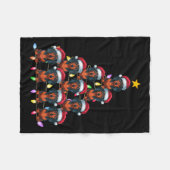 Kerstboom Verlichting Mannen Vrouwen Santa Dachshu Fleece Deken (Voorkant (Horizontaal))