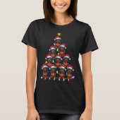 Kerstboom Verlichting Mannen Vrouwen Santa Dachshu T-shirt (Voorkant)