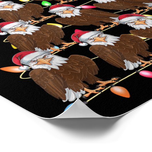 Kerstboom Verlichting Mannen Vrouwen Santa Eagle X Poster (Hoek)