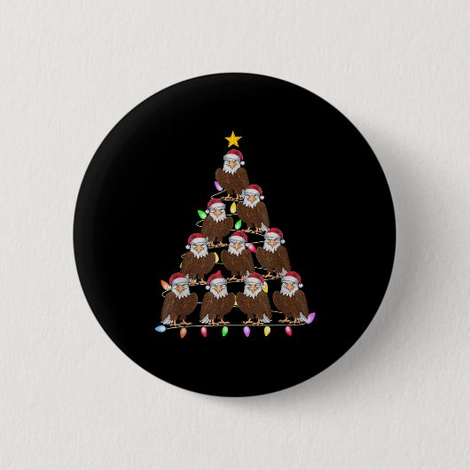 Kerstboom Verlichting Mannen Vrouwen Santa Eagle X Ronde Button 5,7 Cm (Voorkant)