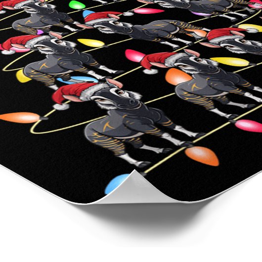 Kerstboom Verlichting Mannen Vrouwen Santa Oka Xma Poster (Hoek)