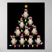 Kerstboom Verlichting Mannen Vrouwen Santa Penguin Poster (Voorkant)