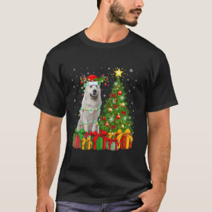 Kerstboom verlichting Santa Grote Pyreneeën Hond C T-shirt