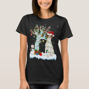 Kerstboom Verlichting Santa Hat Bretagne Spaniel H T-shirt