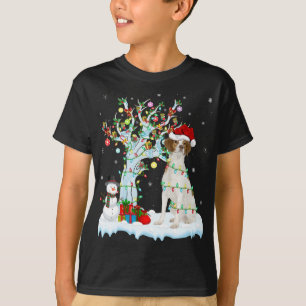 Kerstboom Verlichting Santa Hat Bretagne Spaniel H T-shirt