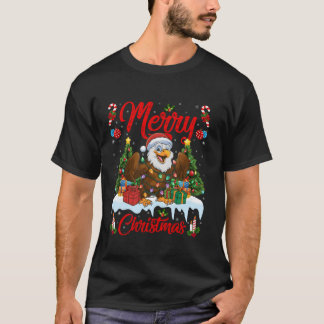 Kerstboom Verlichting Santa Hat Eagle Kerstmis T-s T-shirt