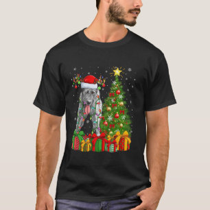 Kerstboom Verlichting Santa Hat Ierse Wolfshond Ho T-shirt