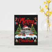 Kerstboom Verlichting Santa Hat Ponton Boat Kerstm Kaart (Gele Bloem)