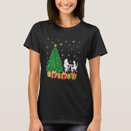 Kerstboom Verlichting Santa Hat School Psycholoog  T-shirt (Voorkant)