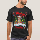 Kerstboom Verlichting Santa Hat Skye Terrier Hond  T-shirt (Voorkant)