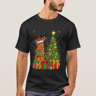 Kerstboom Verlichting Santa Hat Snowman Basketbal  T-shirt