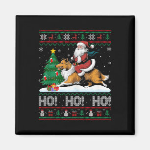 Kerstboom Verlichting Santa Riding Collie Dog Kers Magneet