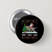 Kerstboom Verlichting Santa Riding Iguana Kerstmis Ronde Button 5,7 Cm (Voorkant /achterkant)