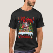 Kerstboom Verlichting Santa Riding Meerkat Kerstmi T-shirt (Voorkant)