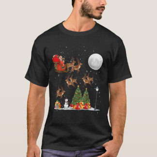 Kerstboom Verlichting Santa Rijden slee hert Chris T-shirt