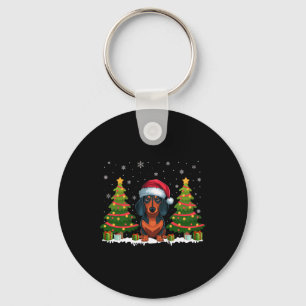 Kerstboom Verlichting Teckel Hond Kerstman Hoed Ke Sleutelhanger