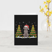 Kerstboom Verlichting Weimaraner Hond Kerstman Hoe Kaart (Gele Bloem)