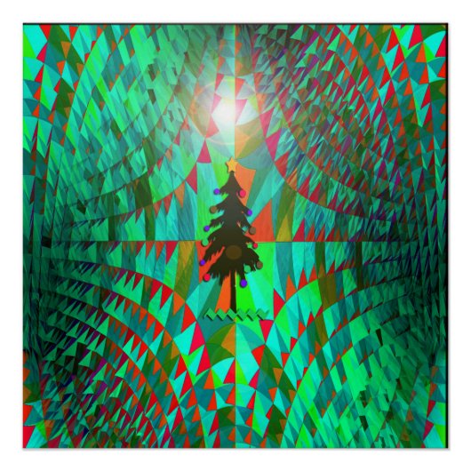 Kerstboom verloren in de ruimte... perfect poster (Voorkant)