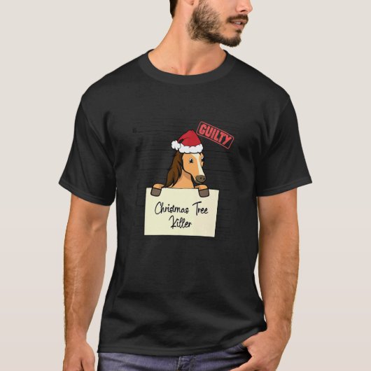 Kerstboom vernietiger Paard T-shirt (Voorkant)