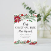 Kerstboom verplaatst lichten maretak bewegen aankondigingskaart (Staand voorkant)