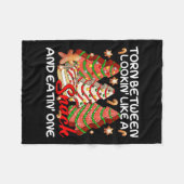 Kerstboom verscheurd tussen eruit zien als een sna fleece deken (Voorkant (Horizontaal))