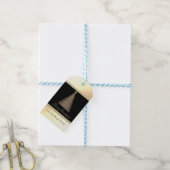 Kerstboom versierd, Goud - Gepersonaliseerd Cadeaulabel (Met Touw)
