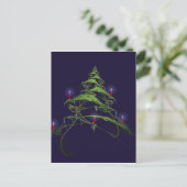 Kerstboom versierd met kaarsen feestdagenkaart (Staand voorkant)