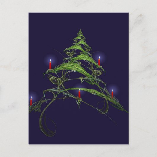 Kerstboom versierd met kaarsen feestdagenkaart (Voorkant)