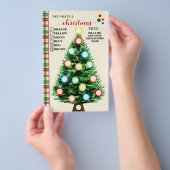 Kerstboom versieren Plaid spelkaart flyer (Hand)