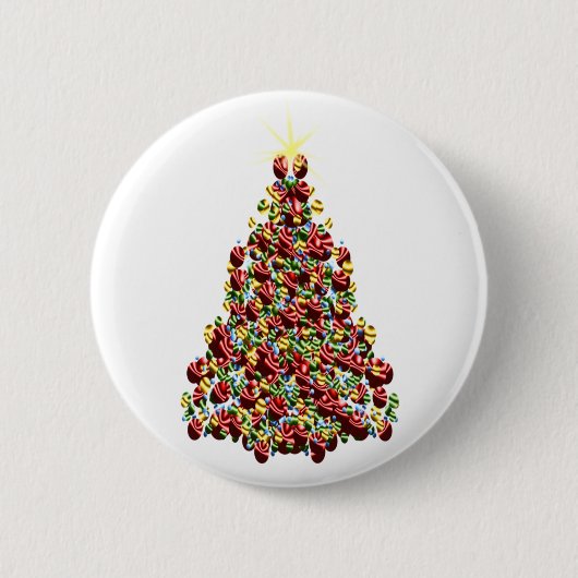 kerstboom versieren ronde button 5,7 cm (Voorkant)