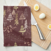 Kerstboom Verspreide Theedoek (Quarter Fold)