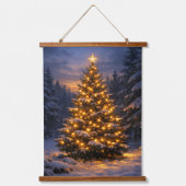 Kerstboom | Verticale wandtapijt van bos Hangend Wandkleed (Voorkant)