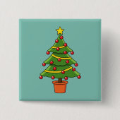 kerstboom vierkante button 5,1 cm (Voorkant)