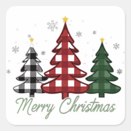 kerstboom vierkante sticker