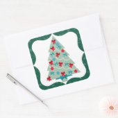 kerstboom vierkante sticker (Envelop)
