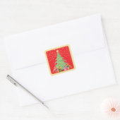 kerstboom vierkante sticker (Envelop)