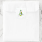 Kerstboom Vierkante Sticker (Tas)