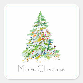 Kerstboom Vierkante Sticker