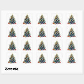 kerstboom vierkante sticker (Vel)