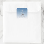 kerstboom vierkante sticker (Tas)
