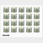 Kerstboom Vierkante Sticker (Vel)
