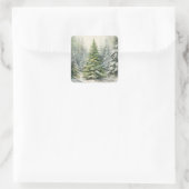 Kerstboom Vierkante Sticker (Tas)