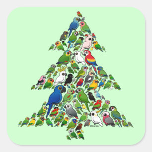 kerstboom vierkante sticker