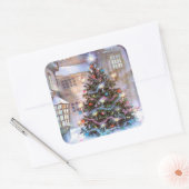 kerstboom vierkante sticker (Envelop)