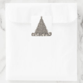 kerstboom vierkante sticker