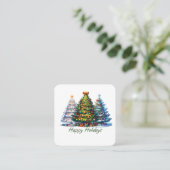 Kerstboom vierkante visitekaartje (Staand voorkant)