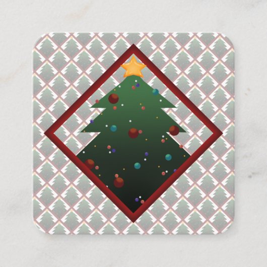kerstboom vierkante visitekaartje (Voorkant)