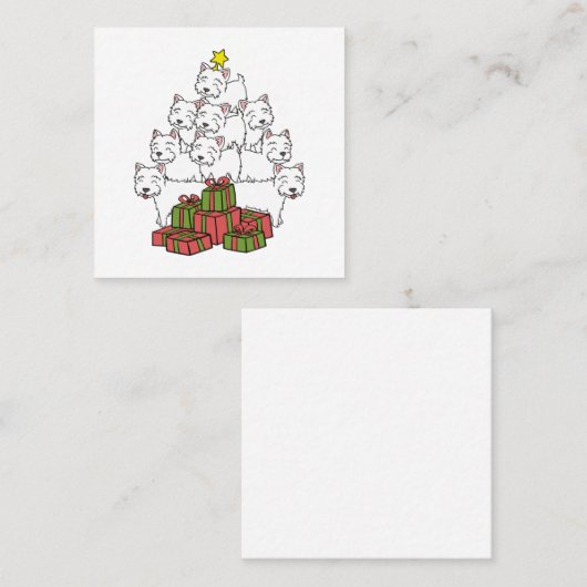 kerstboom vierkante visitekaartje (Voorkant / Achterkant)