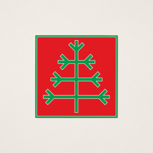kerstboom vierkante visitekaartjes (Voorkant)