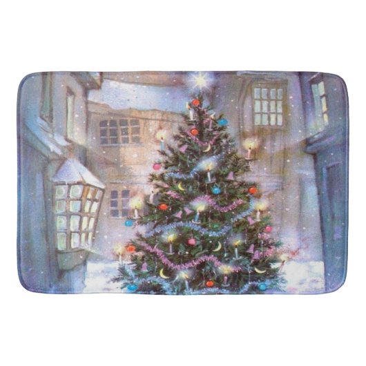 Kerstboom Vintage Badmat (Voorkant)